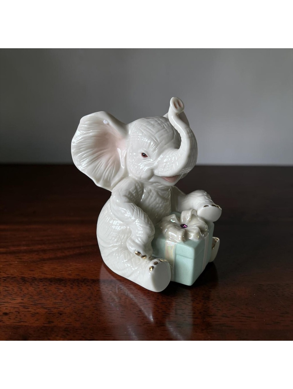 Lenox Celebrate with Cake Elephant Figurine | Porcelain Birthday Collectible